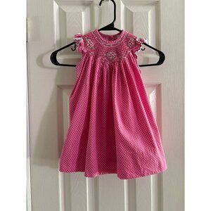 Girls Dress Cupcake Originals Smocked Pink Polka Dot Floral